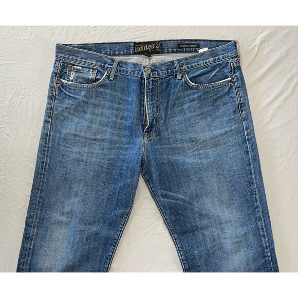 Lucky Brand Vintage Straight USA Made 100% Cotton Denim Jeans. 38X33, Runs Big. - Picture 5 of 9